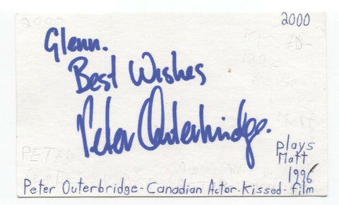 Peter Outerbridge Signed 3x5 Index Card Autograph Signature Actor Orphan Black