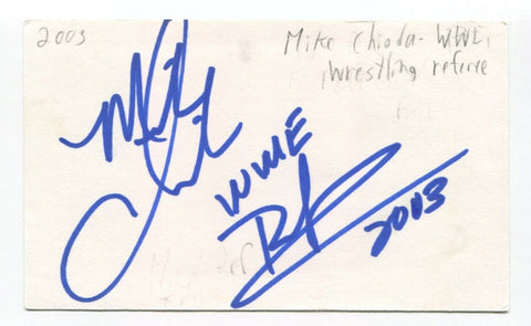 Mike Chioda Signed 3x5 Index Card Autographed Wrestling Referee WWF WWE