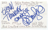 Rod Crawford Signed 3x5 Index Card Autographed Signature Actor