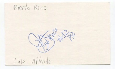 Luis Allende Signed 3x5 Index Card Autographed Basketball Puerto Rico