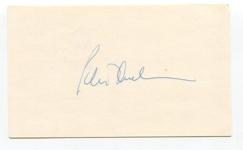 Peter Duchin Signed Index Card Autographed American Music Pianist Orchestra