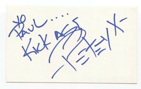 Petey X Peter Reichert Signed 3x5 Index Card Autographed Rocket From the Crypt