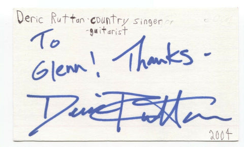 Deric Ruttan Signed 3x5 Index Card Autographed Signature Country Singer