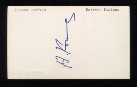 Howard Komives Signed 3x5 Index Card Autographed Signature Basketball 