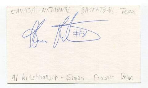 Alan Kristmanson Signed 3x5 Index Card Autographed Basketball Canada