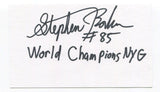 Stephen Baker Signed 3x5 Index Card Autographed NY Giants Super Bowl Champion