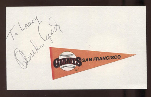 Orlando Cepeda Signed 3x5 Index Card Vintage Autographed Baseball Signature