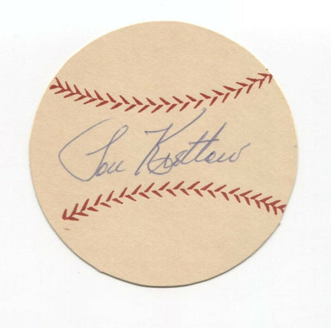 Lou Kretlow Signed Paper Baseball Autographed 1954 Baltimore Orioles 