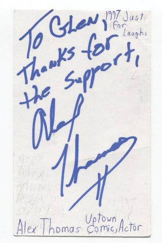 Alex Thomas Signed 3x5 Index Card Autographed Signature Comedian Comic Actor