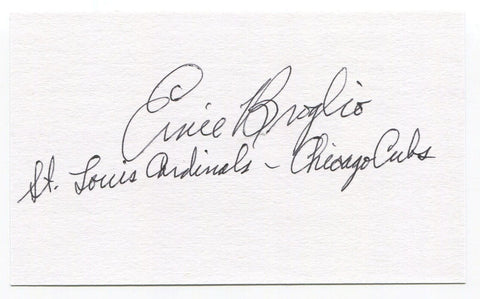 Ernie Broglio Signed 3x5 Index Card Autographed MLB Baseball St. Louis Cardinals