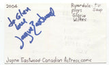 Jayne Eastwood Signed 3x5 Index Card Autograph Signature Actress