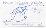 Parsonsfield - Antonio Alcorn Signed 3x5 Index Card Autographed Signature