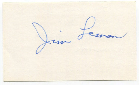 Jim Lemon Signed 3x5 Index Card Autographed MLB Baseball Washington Senators