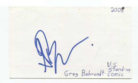 Greg Behrendt Signed 3x5 Index Card Autographed Signature Comedian Comic Actor