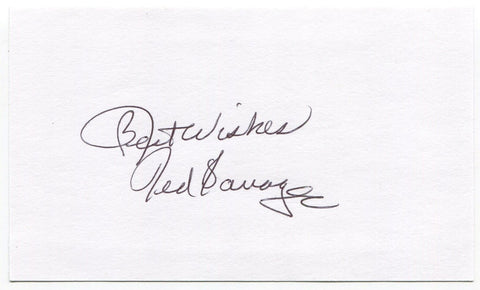 Ted Savage Signed 3x5 Index Card Baseball Autographed Signature Philadelphia