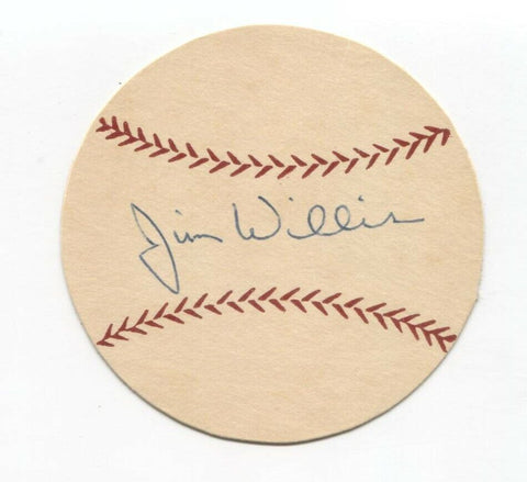 Jim Willis Signed Paper Baseball Autographed Signature Chicago Cubs