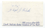 Lloyd Kalicki Signed 3x5 Index Card Autographed Signature Actor