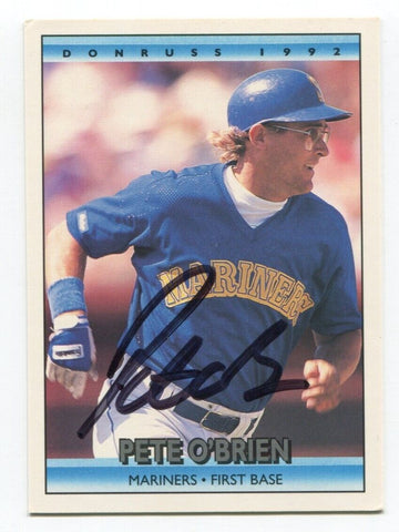 1992 Donruss Pete O'Brien Signed Card Baseball MLB Autographed AUTO #86