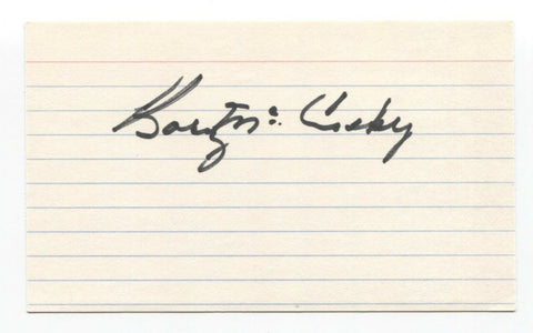 Barney McCosky Signed 3x5 Index Card Baseball Autographed Signature