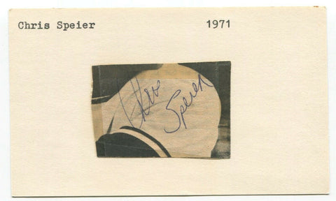 Chris Speier Signed 3x5 Index Card Autographed Baseball Vintage Signature