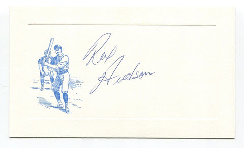 Rex Hudson Signed Card Autographed Baseball MLB Roger Harris Collection