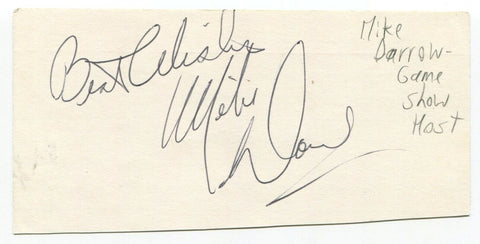 Mike Darow Signed 3x5 Index Card Autographed Canadian Game Show Host Dream House