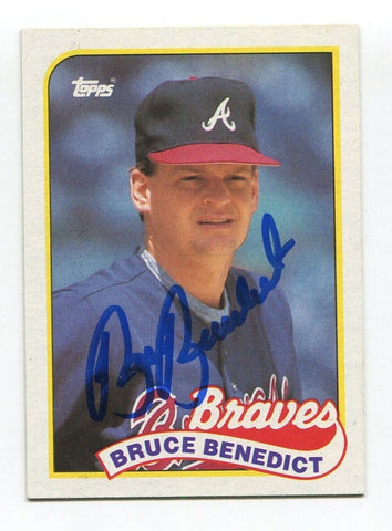 1989 Topps Bruce Benedict Signed Card Baseball Autographed MLB AUTO #778