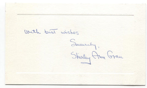 Shirley Ann Grau Signed Card Autographed Signature Pulitzer Prize Author