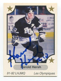 1991 7th Inning Sketch Harold Hersh Signed Card Hockey Autograph AUTO #219