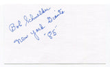 Bob Schnelker Signed 3x5 Index Card Autographed NFL Football New York Giants