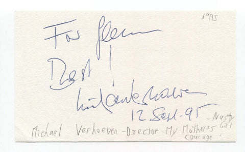 Michael Verhoeven Signed 3x5 Index Card Don Autographed Signature Directer