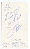 Darrell Barr Signed 3x5 Index Card Autographed Signature Singer Musician