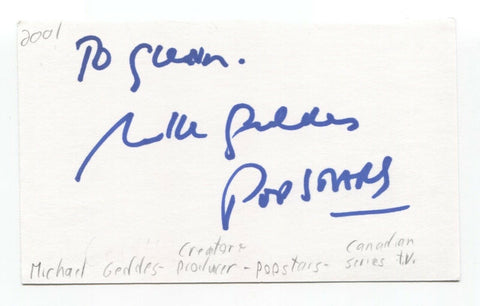 Michael Geddes Signed 3x5 Index Card Autographed Signature Producer