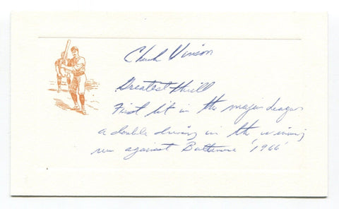 Chuck Vinson Card Autograph MLB Baseball Roger Harris Collection