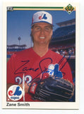 1990 Upper Deck Zane Smith Signed Card Baseball Autograph AUTO #607