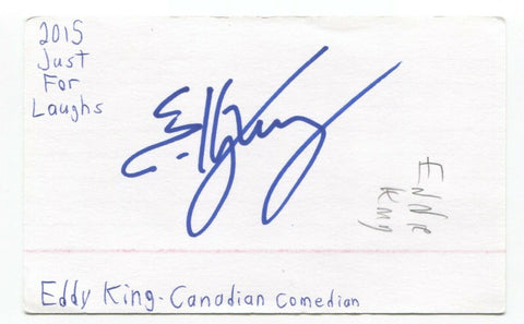 Eddy King Signed 3x5 Index Card Autographed Signature Comedian Comic Actor