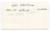 Wes Westrum Signed 3x5 Index Card Autograph Baseball MLB 1947 New York Giants