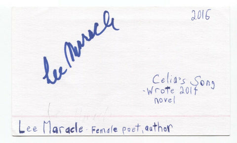 Lee Maracle Signed 3x5 Index Card Autographed Signature Author Writer Poet