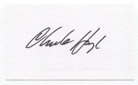 Charlie Hough Signed 3x5 Index Card Baseball Autographed Signature Texas Rangers