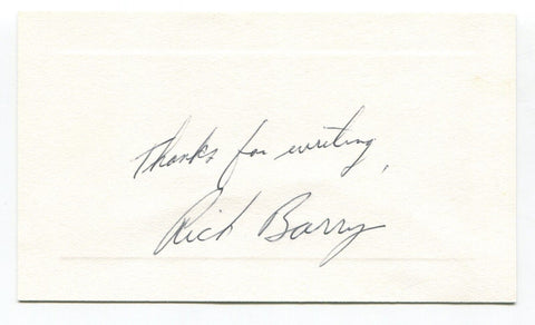 Rich Barry Signed Card Autograph MLB Baseball Roger Harris Collection