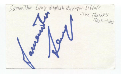 Samantha Lang Signed 3x5 Index Card Autographed Signature Director "The Well"