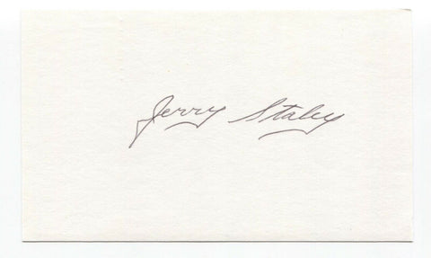 Jerry Staley Signed 3x5 Index Card Baseball Autographed Signature Cardinals