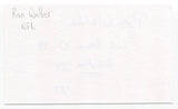 Ron Waller Signed 3x5 Index Card Autograph Football Los Angeles Rams Pro Bowl