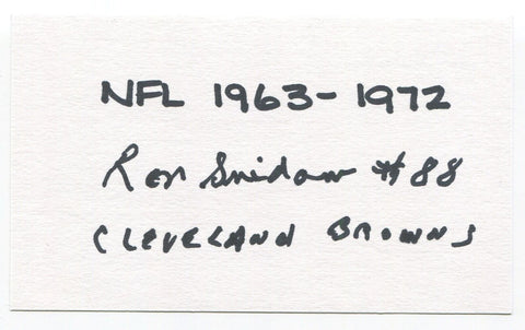 Ron Snidow Signed 3x5 Index Card Autographed NFL Football Cleveland Browns