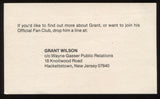 Grant Wilson Signed Index Card 3x5 Signature Autographed AUTO 