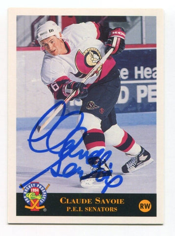 1994 Classic Pro Prospects Claude Savoie Signed Card Hockey Autograph AUTO #121