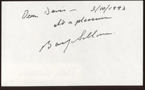 Barry Sullivan  Signed Index Card Signature Vintage Autographed AUTO 