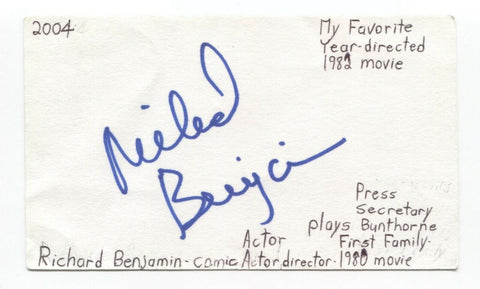 Richard Benjamin Signed 3x5 Index Card Autographed Actor Director Actor