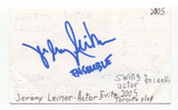 Jeremy Leiner Signed 3x5 Index Card Autographed Actor Evita