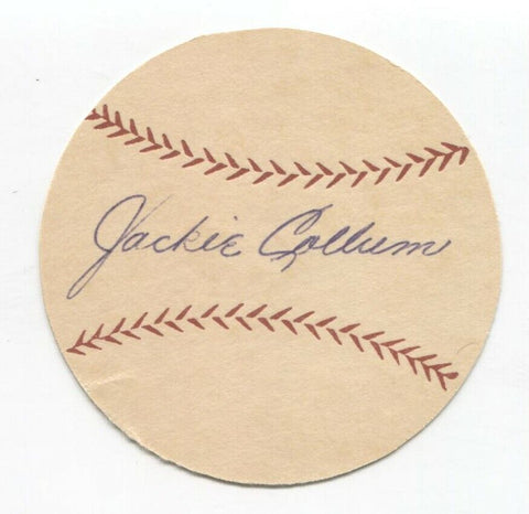 Jackie Collum Signed Paper Baseball Autographed Signature Cincinnati Reds